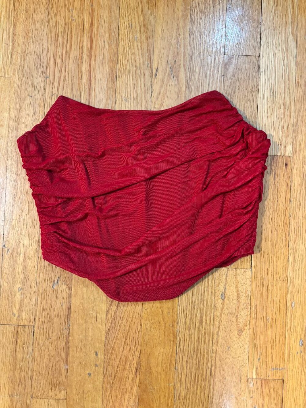 Red Strapless Corset Crop Top